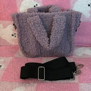 Art Class purple Sherpa crossbody bag